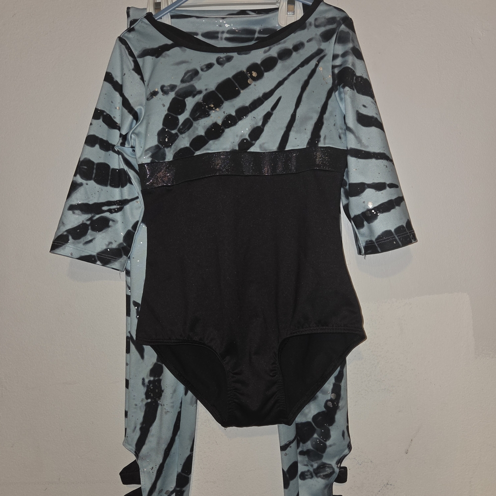 Justice Black and Blue Leotard Outfit 7/8